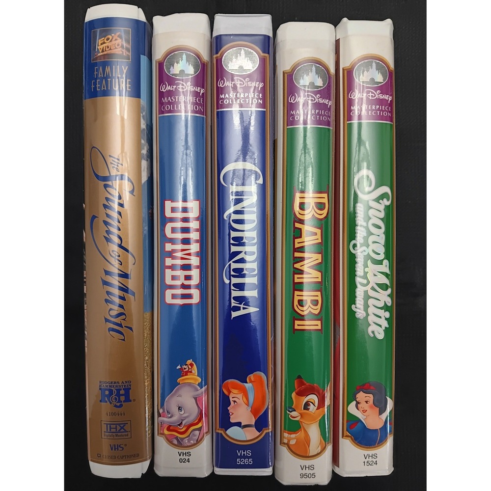 Disney Masterpiece Collection VHS Lot Cinderella Snow White Bambi Dumbo S Music